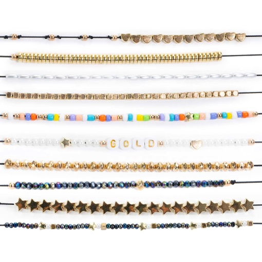 Kit de Pulseiras NICE Crea Perline Abc Gold Mixed 600 Peças