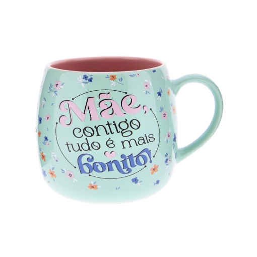 Caneca Lovely Story "Mãe, Contigo Tudo É Mais Bonito" 350ml