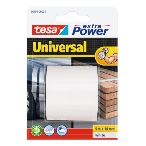 Fita Adesiva Multiusos 5mx50mm Branco TESA EXTRA POWER UNIVERSAL 56490