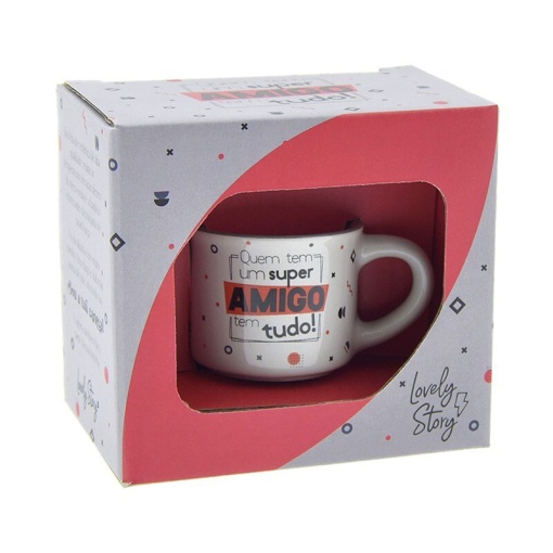 Chávena de Café Lovely Story "Quem Tem Um Super Amigo Tem Tudo" 50ml