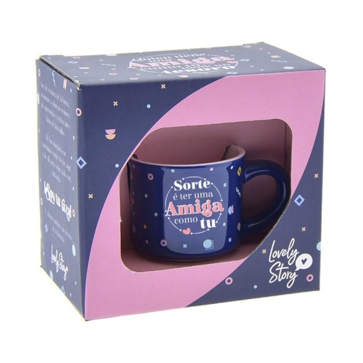 Chávena de Café Lovely Story "Sorte é Ter Uma Amiga Como Tu" 50ml
