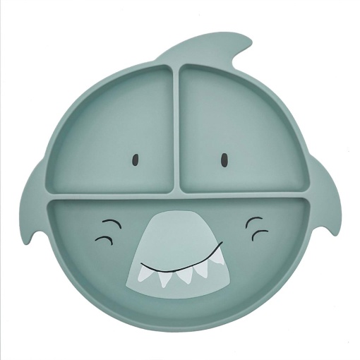 Prato de Silicone com Divisórias e Ventosa Mr. Shark TRIXIE