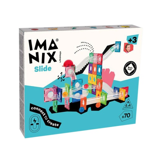Jogo de Construção Magnético Imanix Slide 70 peças BRAINTOYS