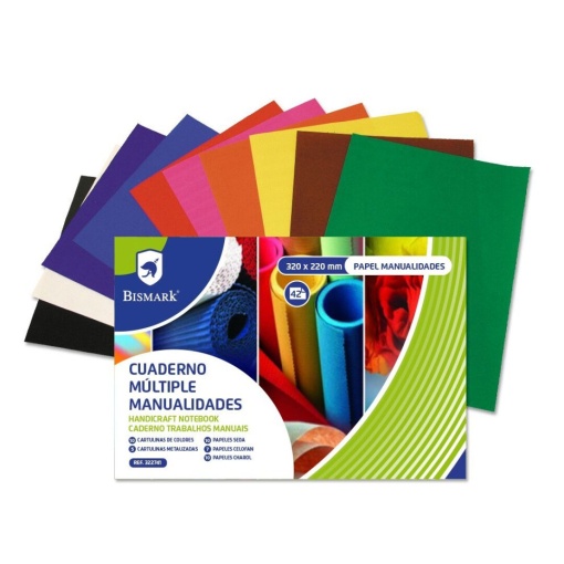 Caderno Trabalhos Manuais BISMARK A4 Papéis Sortidos com 42 folhas