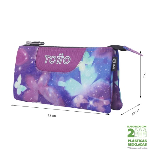 Estojo Escolar TOTTO Tablero 5q6 Glitter 2025 Triplo