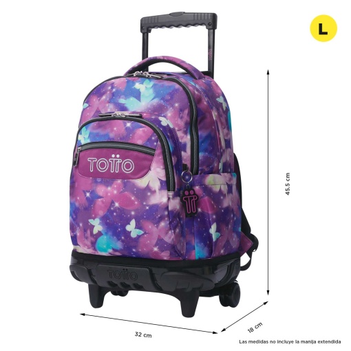 Mochila Trolley TOTTO Renglones 5q6 Glitter 45,5x32x17,5cm