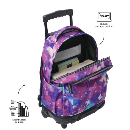 Mochila Trolley TOTTO Renglones 5q6 Glitter 45,5x32x17,5cm