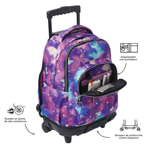 Mochila Trolley TOTTO Renglones 5q6 Glitter 45,5x32x17,5cm