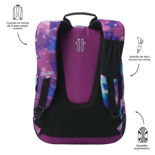 Mochila TOTTO Rayol 5q6 Glitter 44x33x13,5cm