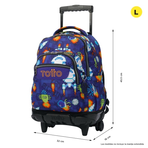 Mochila Trolley TOTTO Renglones 8fk 45,5x32x17,5cm