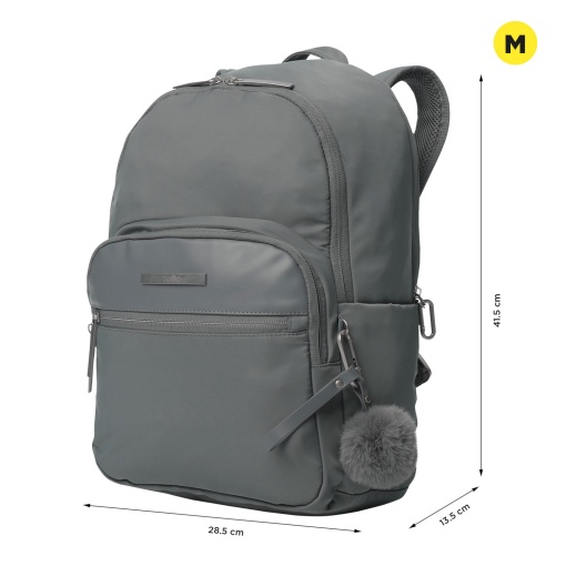 Mochila TOTTO Adelaide Cinza 41,5x28,5x13,5cm