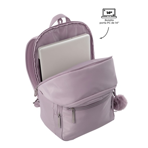 Mochila TOTTO Adelaide Lilás 41,5x28,5x13,5cm
