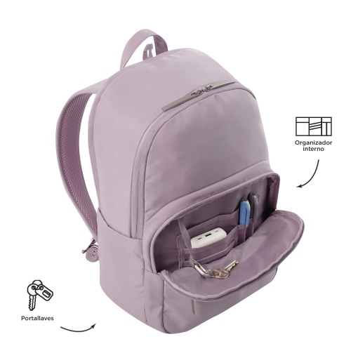 Mochila TOTTO Adelaide Lilás 41,5x28,5x13,5cm