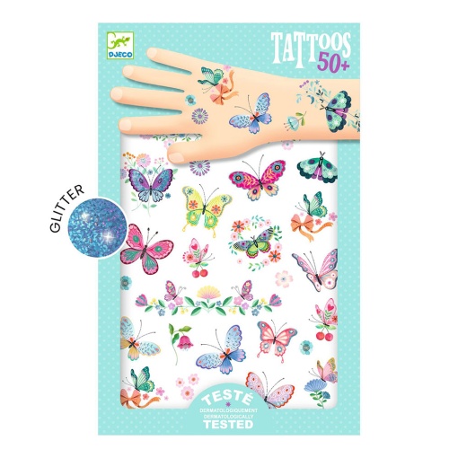 50 Tatuagens Holográficas - Borboletas DJECO