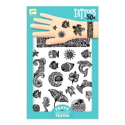 50 Tatuagens Efeito Metalizado - Polinésia DJECO