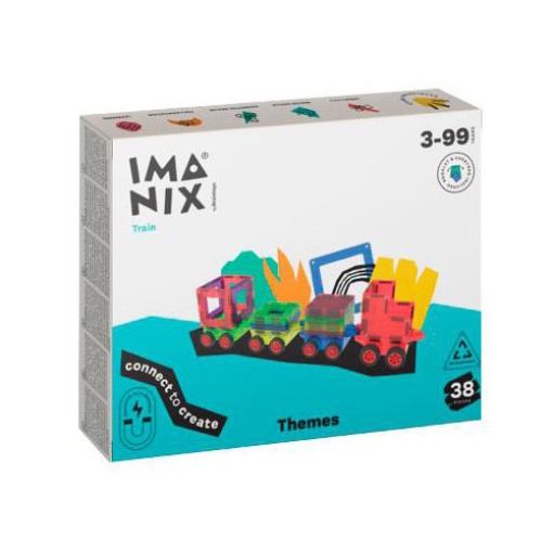 Jogo de Construção Magnético Imanix Comboio com Carruagens 38 peças BRAINTOYS