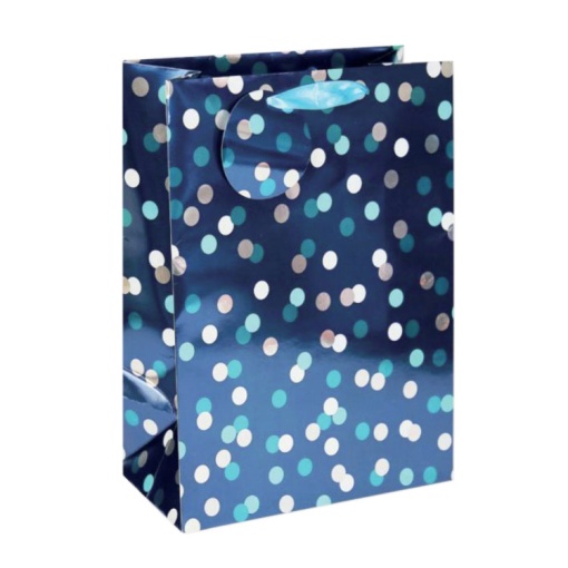 Saco de Papel Asa Tecido CLAIREFONTAINE Bolas/Azul 17,5x22,5x9,5cm