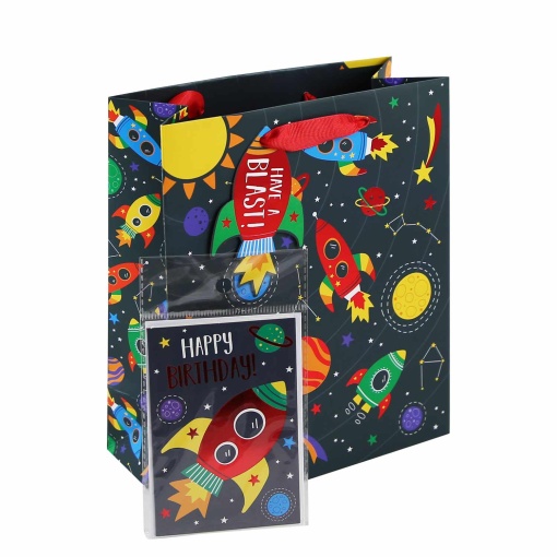 Saco de Papel Asa Tecido CLAIREFONTAINE Happy Birthday 17,5x22,5x9,5cm