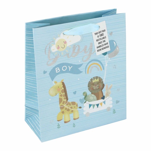 Saco de Papel Asa Tecido CLAIREFONTAINE Baby Boy/Azul 17,5x22,5x9,5cm