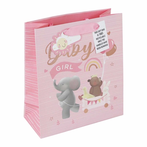 Saco de Papel Asa Tecido CLAIREFONTAINE Baby Girl/Rosa 17,5x22,5x9,5cm