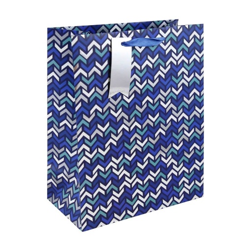 Saco de Papel Asa Tecido CLAIREFONTAINE Padrão Geométrico/Azul 26,5x33x12,5cm