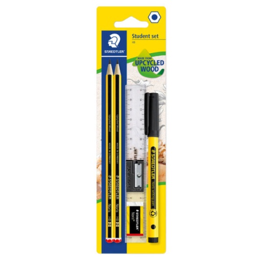 Conjunto Lápis+Fineliner+Borracha+Afia+Régua STAEDTLER NORIS 120 Hb N.2 Especial com 6