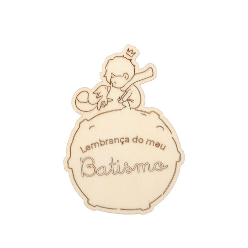 Placa de Madeira "Lembrança do Meu Baptismo" 7,1x10x0,3cm