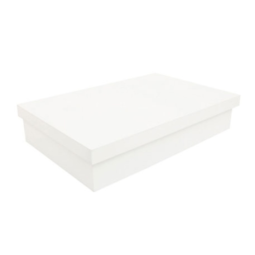 Caixa de batizado em madeira lacada branca 38x25x7,5cm