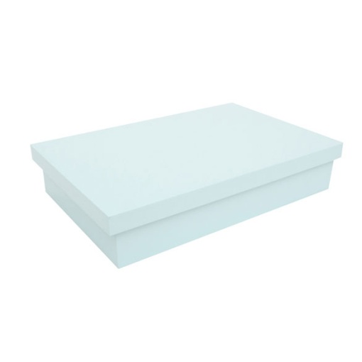 Caixa de batizado em madeira lacada azul bebé 38x25x7,5cm