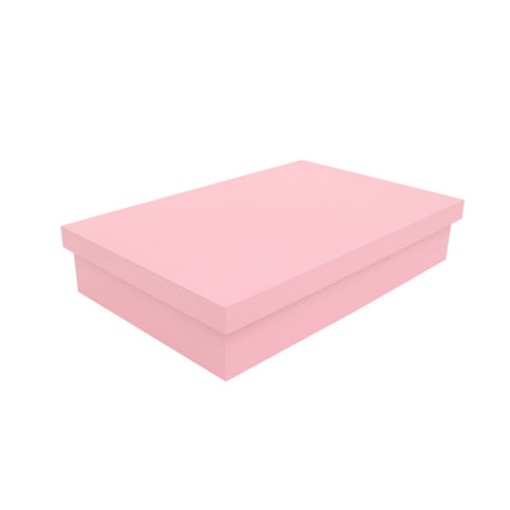 Caixa de batizado em madeira lacada rosa bebé 38x25x7,5cm