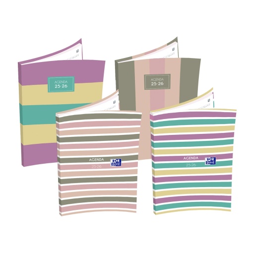 Agenda escolar semanal A6 2025/26 12 meses OXFORD Color Block sortido