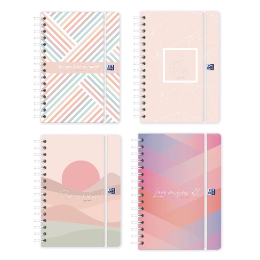 Agenda escolar semanal A5 2025/26 12 meses espiral OXFORD&ME sortido