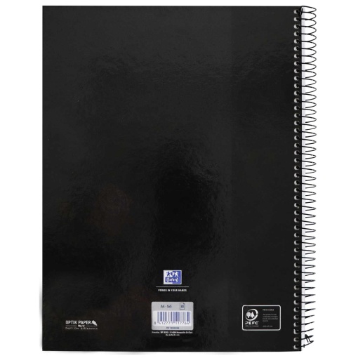 Caderno A4 Capa Dura Espiral OXFORD Classic Quadriculado 80 folhas 90g Preto