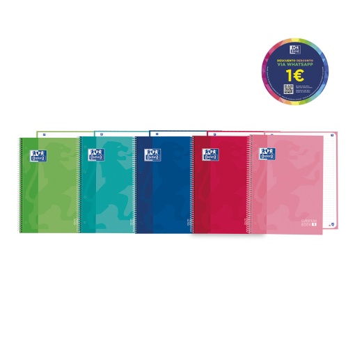 Caderno A4 Capa Dura Espiral OXFORD Classic Pautado 80 folhas 90g Sortido