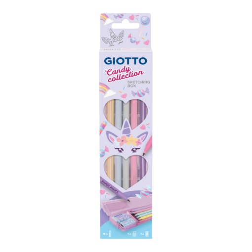 Conjunto GIOTTO Candy Collection 10 Lápis+Afia+Borracha