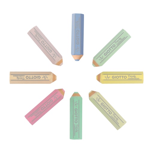 Borracha GIOTTO Candy Collection Pastel - 8 unidades