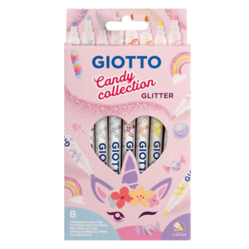 Marcador GIOTTO Candy Collection Turbo Glitter (8 unidades)