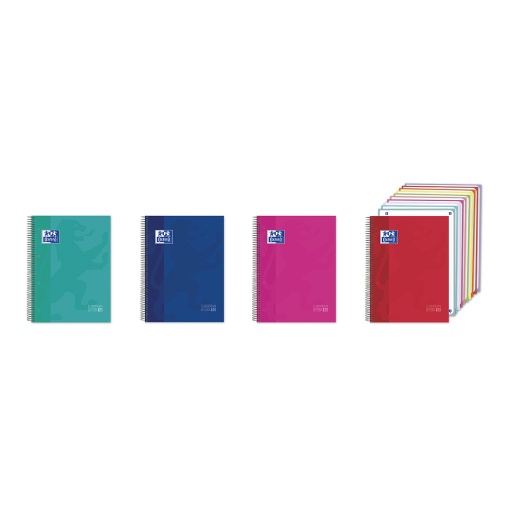 Caderno A4 Capa Dura Espiral OXFORD School Pautado 150 folhas 90g Cores Vivas Sortido