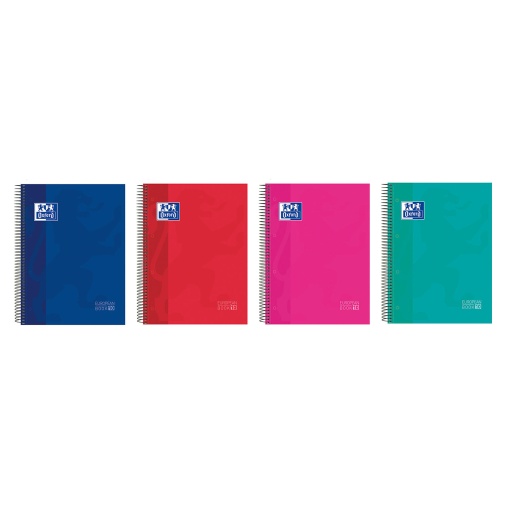 Caderno A4 Capa Dura Espiral OXFORD School Quadriculado 150 folhas 90g Cores Vivas Sortido