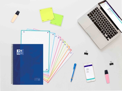 Caderno A4 capa dura espiral OXFORD School Europeanbook 10 quadriculado 150 folhas 90g cores vivas sortido