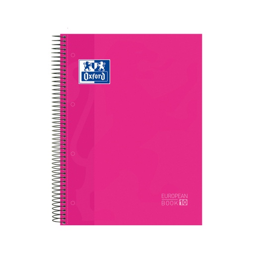 Caderno A4 capa dura espiral OXFORD School Europeanbook 10 quadriculado 150 folhas 90g cores vivas sortido