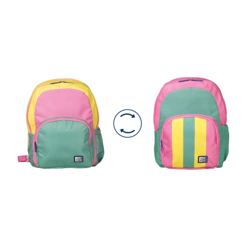 Mochila OXFORD Color Block Reversível 38,5x30x13cm Bubblegum