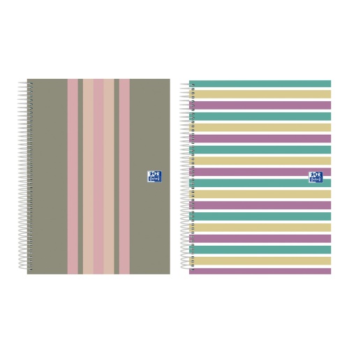 Caderno A4 Capa Dura Espiral OXFORD Color Block Pautado 120 folhas 90g Sortido