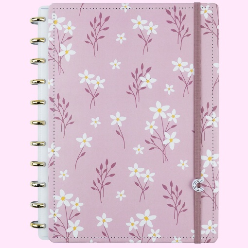 CADERNO INTELIGENTE Grande (215x280mm) Pautado PINK Blossom