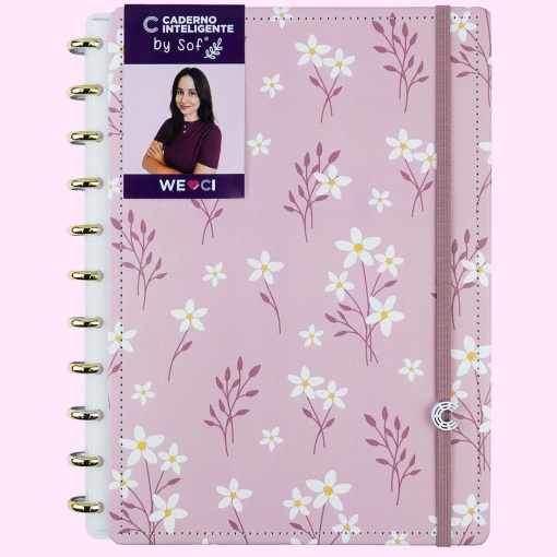CADERNO INTELIGENTE Grande (215x280mm) Pautado PINK Blossom