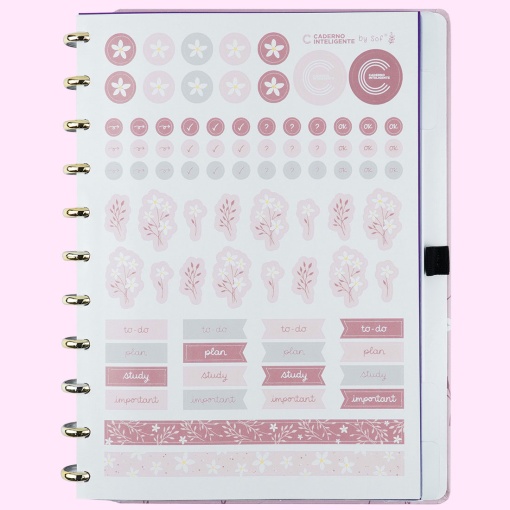 CADERNO INTELIGENTE Grande (215x280mm) Pautado PINK Blossom