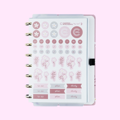 CADERNO INTELIGENTE A5 Pautado Pink Blossom