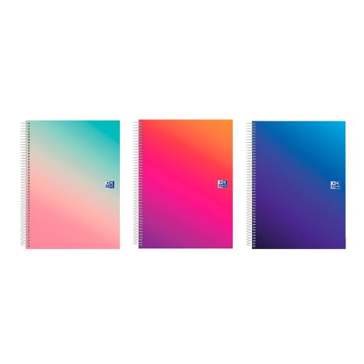 Caderno A4 Capa Dura Espiral OXFORD Gradient Pautado 120 folhas 90g Sortido