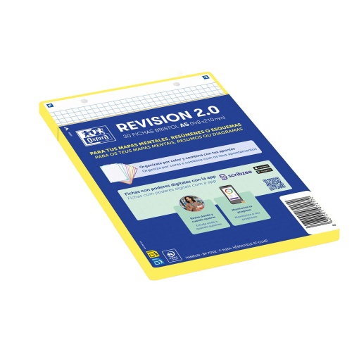 Ficha de Revisão 2.0 A5 Quadriculada OXFORD Amarelo 30 unidades
