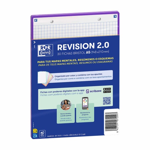 Ficha de Revisão 2.0 A5 Quadriculada OXFORD Roxo 30 unidades